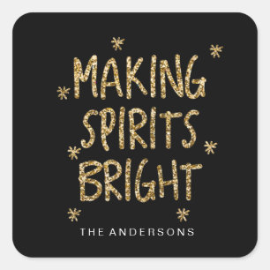 MAKING SPIRITS BRIGHT glitter Christmas sticker