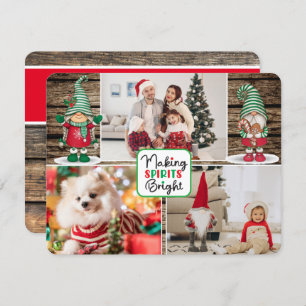 Making Spirits Bright Gnomes (add your photos) Holiday Card