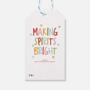 MAKING SPIRITS BRIGHT holiday christmas Gift Tags