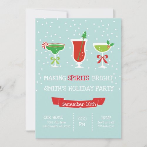 Making Spirits Bright Holiday Christmas Party Invitation