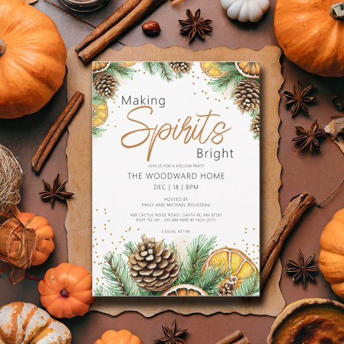 Making Spirits Bright Holiday Christmas Party Invitation