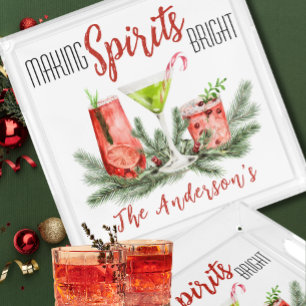 Making Spirits Bright Holiday Cocktail Party  Acrylic Tray