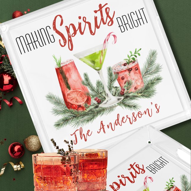 Making Spirits Bright Holiday Cocktail Party  Acrylic Tray (Creator Uploaded)