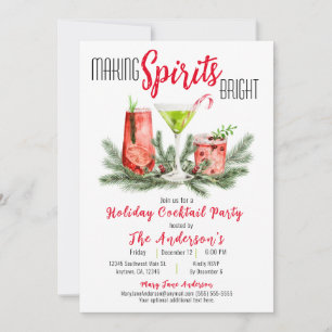 Making Spirits Bright Holiday Cocktail Party  Invitation