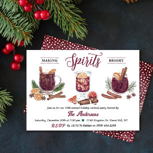 Making Spirits Bright Holiday Cocktail Party Invitation