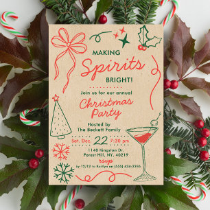 Making Spirits Bright Holiday Cocktail Party Invitation