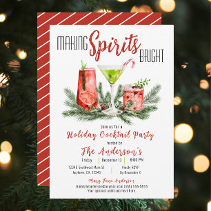 Making Spirits Bright Holiday Cocktail Party Invitation