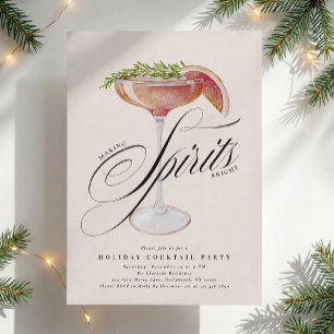 Making Spirits Bright Holiday Cocktail Party Invitation