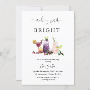 Making Spirits Bright Holiday Cocktail Party Invitation