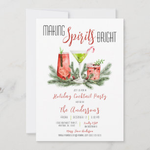 Making Spirits Bright Holiday Cocktail Party Invitation