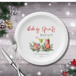 Making Spirits Bright Holiday Cocktail Party Paper Plates