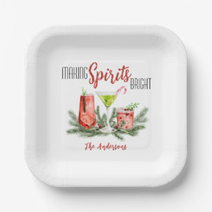 Making Spirits Bright Holiday Cocktail Party Paper Plates