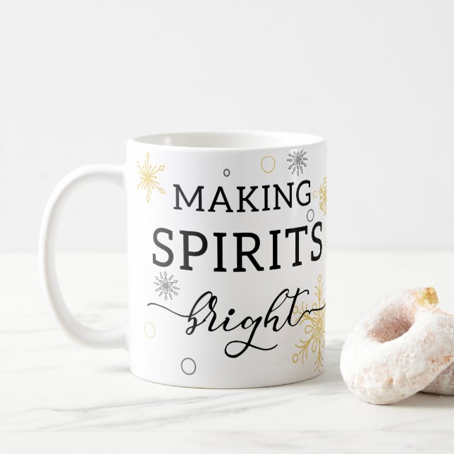 Making Spirits Bright Holiday Coffee Mug (With Donut)