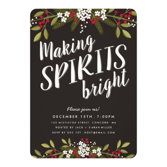 making spirits bright holiday party invitation zazzle com