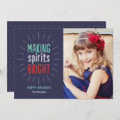 Making Spirits Bright Holiday Photo Card (Front/Back)