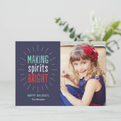 Making Spirits Bright Holiday Photo Card (Standing Front)