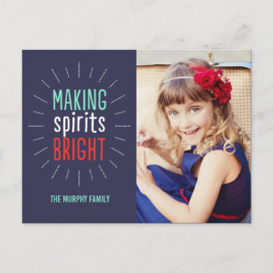 Making Spirits Bright Holiday Photo Card Postcard