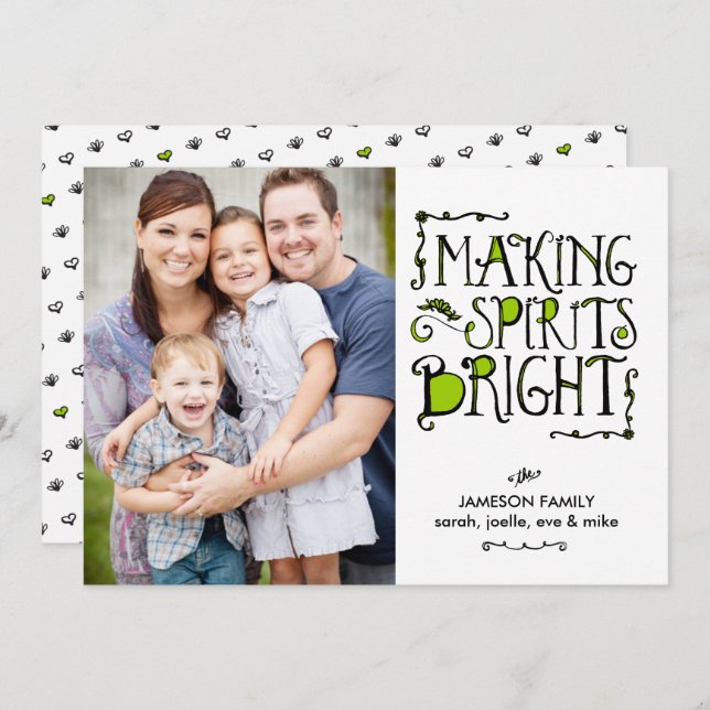 Making Spirits Bright in Lime Holiday Card (Front/Back)