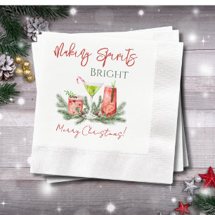Making Spirits Bright Merry Christmas Cocktail Napkins