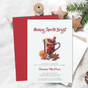 Making Spirits Bright Mulled Wine Christmas Party Invitation
