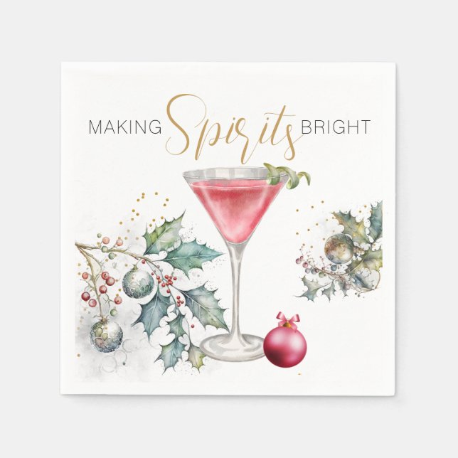 Making Spirits Bright New Year's Party Napkins (Front)