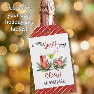 Making Spirits Bright Personalized Holiday Gift Tags
