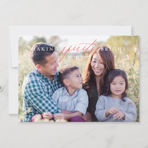 Making Spirits Bright Photo Christmas Card