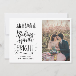 Making Spirits Bright   Script Christmas Photo Holiday Card