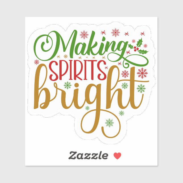Making spirits bright sticker (Sheet)
