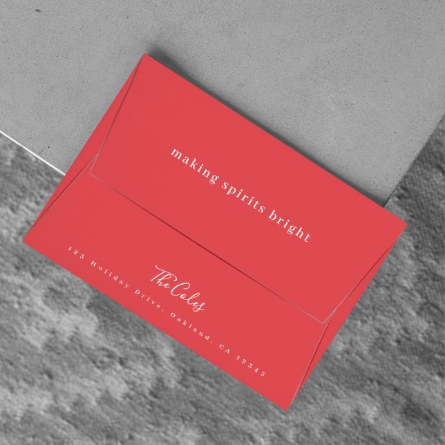 Making Spirits Bright | Stylish Red Christmas Envelope (Creator Uploaded)
