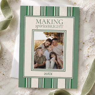 Making Spirits Bright Two Photo Stripe Holiday Card