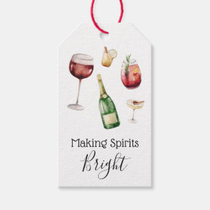 Making Spirits Bright Wine Gift Tag