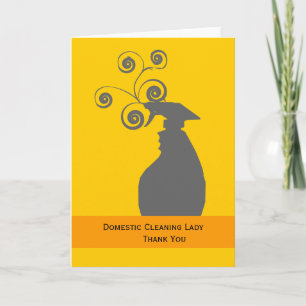Making Splashes Window Cleaning Lady Housekeeping Letterpress Thank You Card