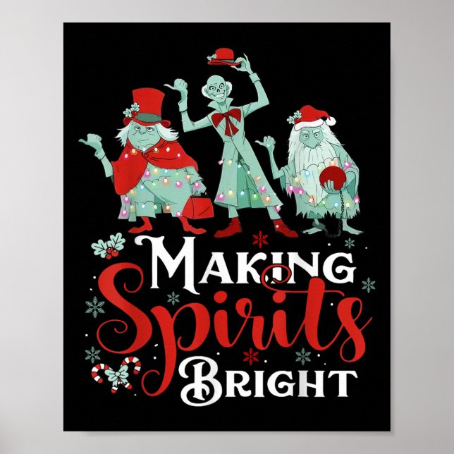 Making Srits Bright Funny Retro Ghost Christmas Co Poster (Front)