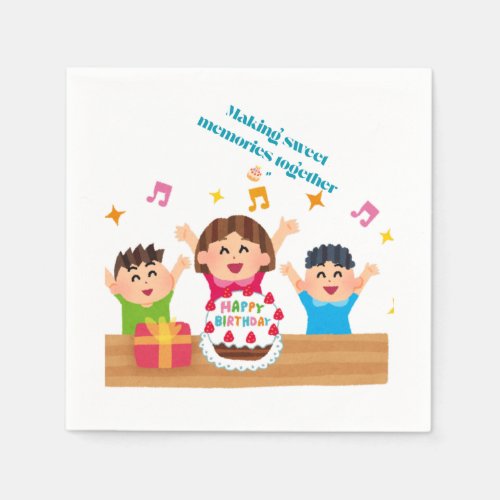 Making Sweet Memories Together Birthday Party Pape Napkins