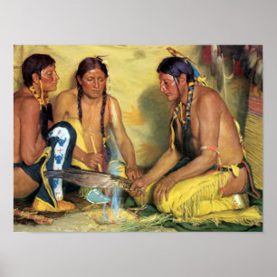 Making Sweetgrass Medicine, Blackfeet Ceremony Poster