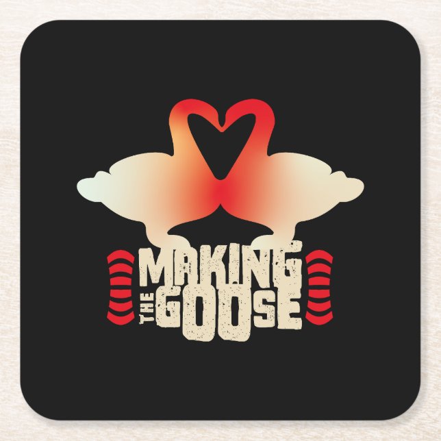 MAKING THE GOOSE BY MASANSER PIXELAT SQUARE PAPER COASTER (Front)