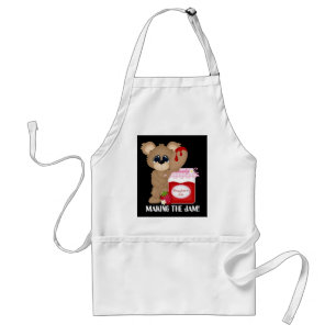 Making the jam cute kitchen bear add name apron