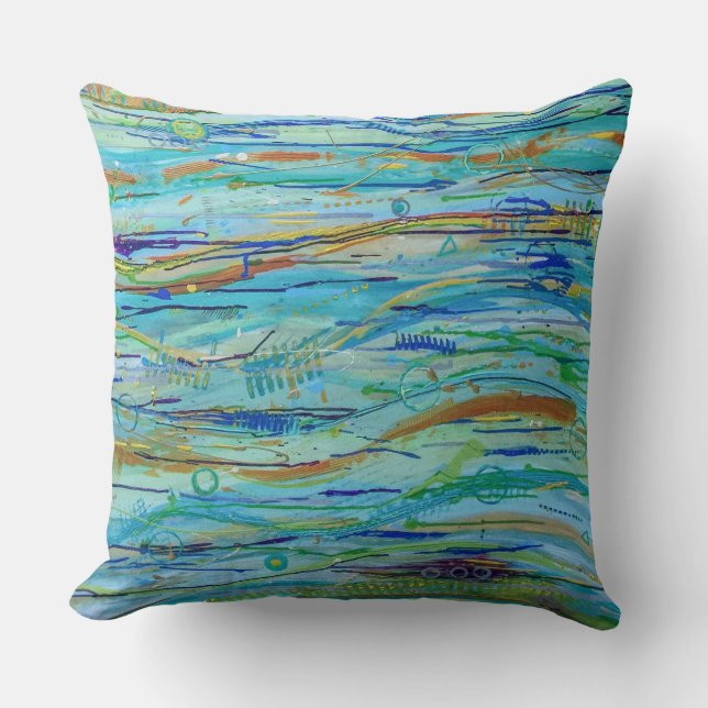 Making Waves 20 x 20 Poly Throw Pillow (Front)