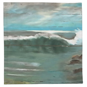 Making Waves On Driftwood Seascape Art Cloth Napkin