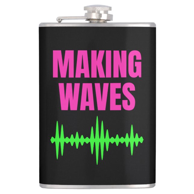 Making Waves - Sound Waves - Music Producer Flask (Front)