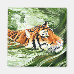 Making Waves - Swimming Tiger Magnet