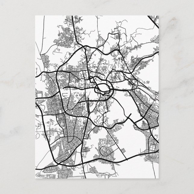 Makkah Saudi Arabia City Map Postcard (Front)