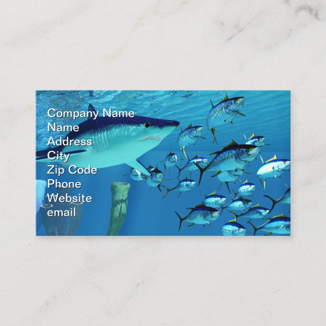 Mako Shark after Yellowfin Tuna Business Card (Front)