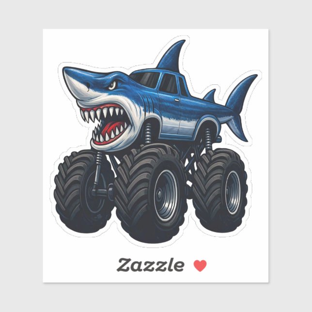 Mako Shark Monster Truck Sticker (Sheet)