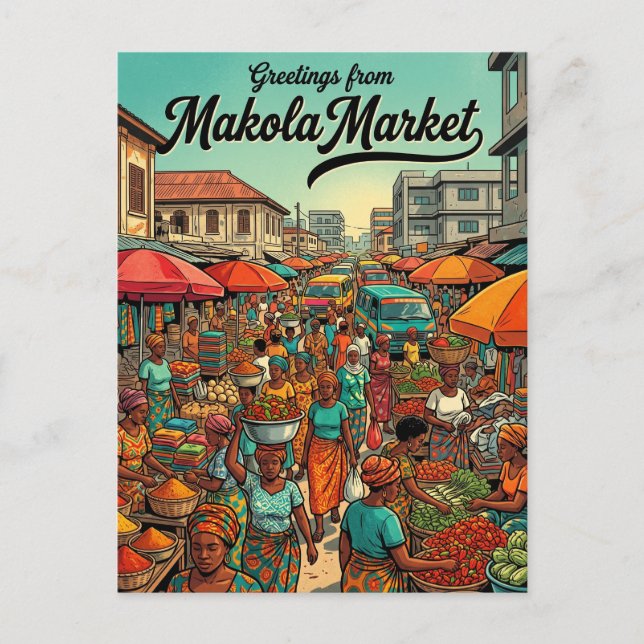Makola Market Ghana Postcard (Front)