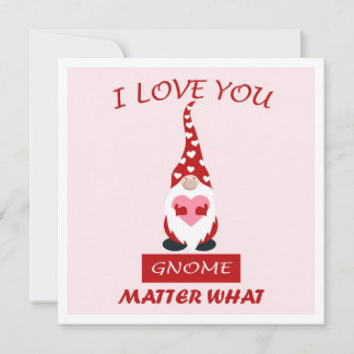 MAKOM1000- Gnome Cute Valentine Humor Holiday Card