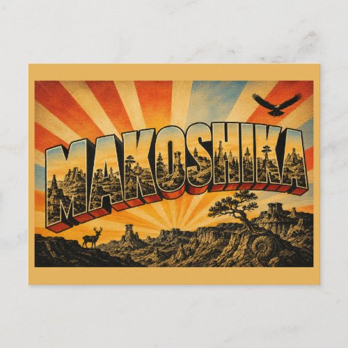 Makoshika State Park Montana Badlands Hoodoos Art Postcard