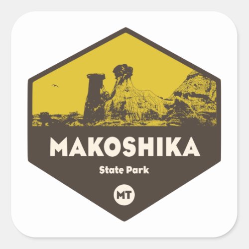 Makoshika State Park Montana Square Sticker