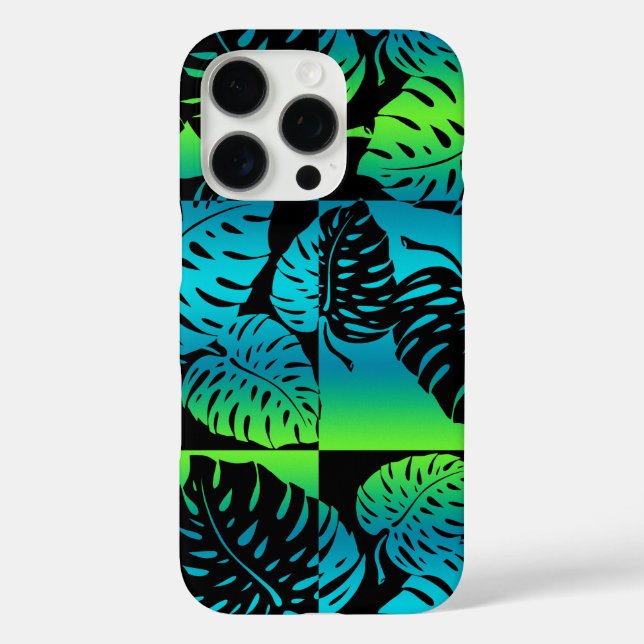 Makua Monstera Hawaiian Striped Blend Turq  Case-Mate iPhone Case (Back)